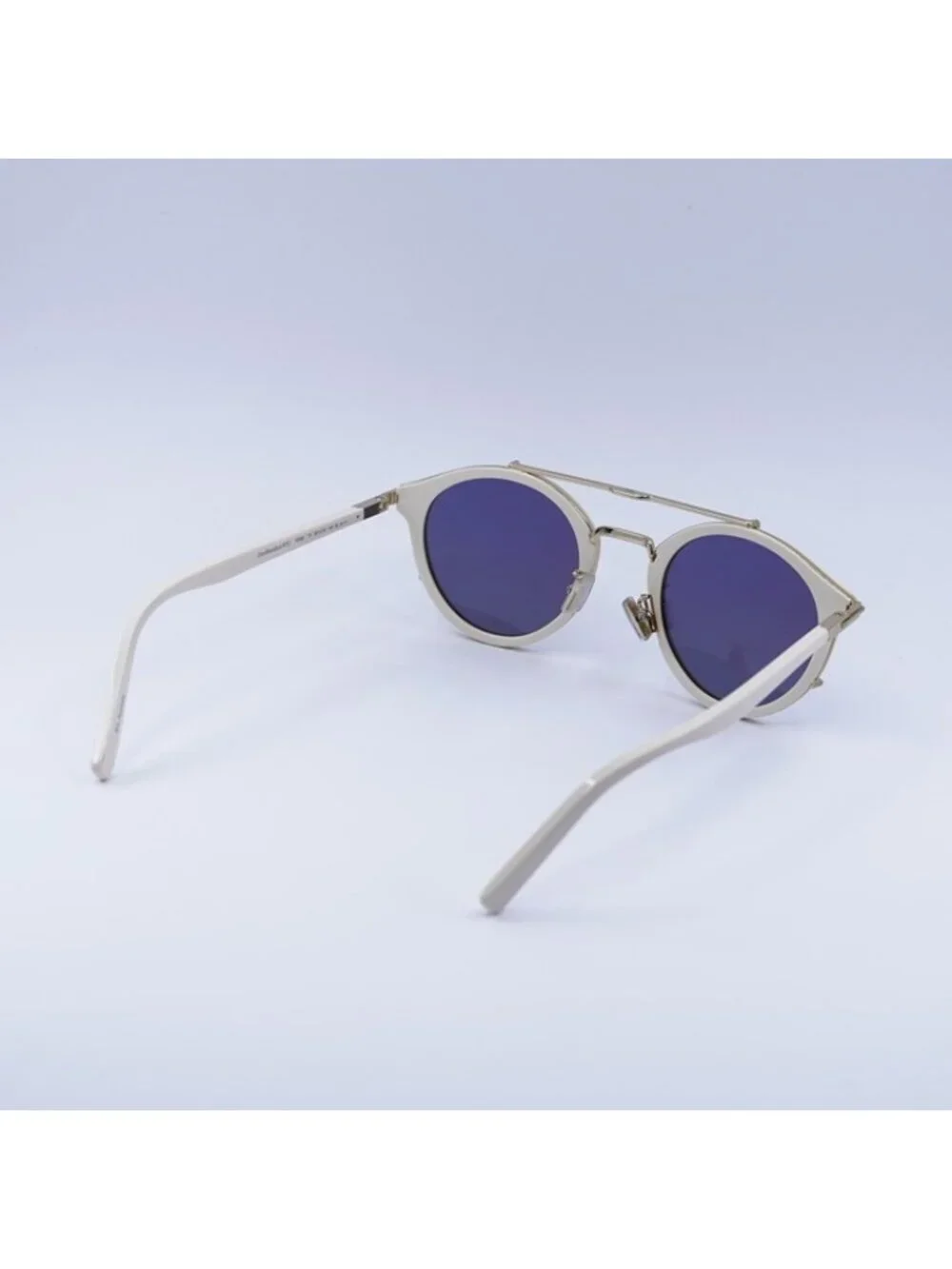 Dior DIORBLACKSUIT R7U 95H6 Sunglasses Ivory Round Frame, Green Mirror Lenses